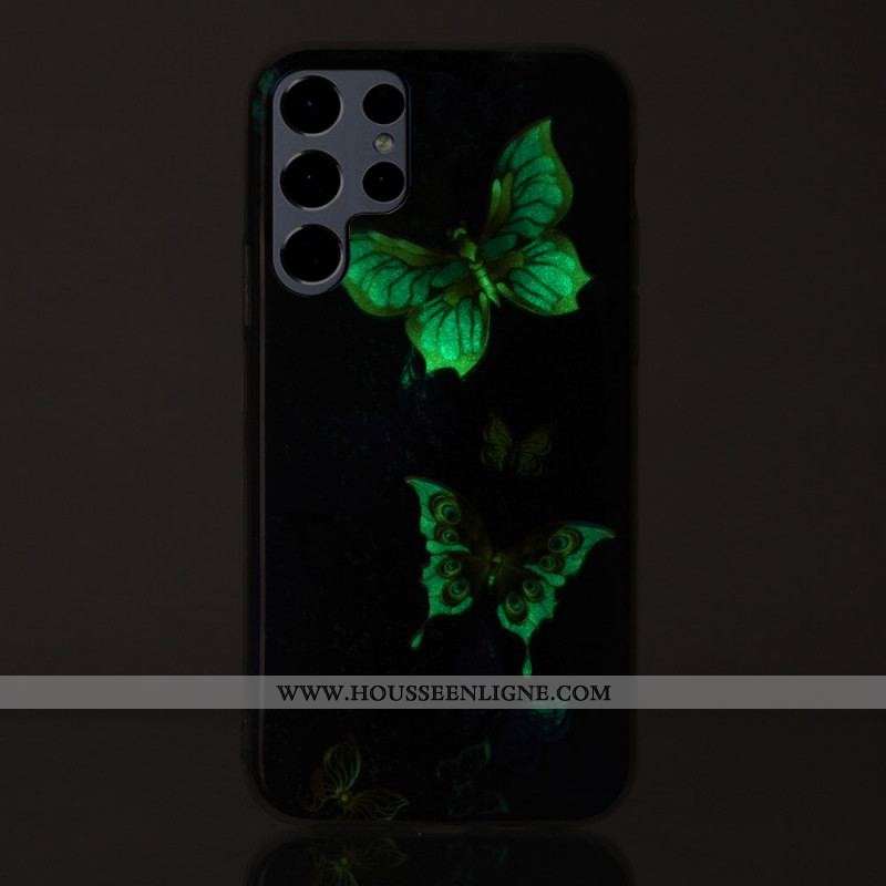 Coque Samsung Galaxy A3 Papillons Fluorescente