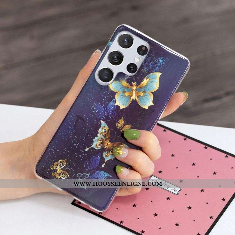 Coque Samsung Galaxy A3 Papillons Fluorescente