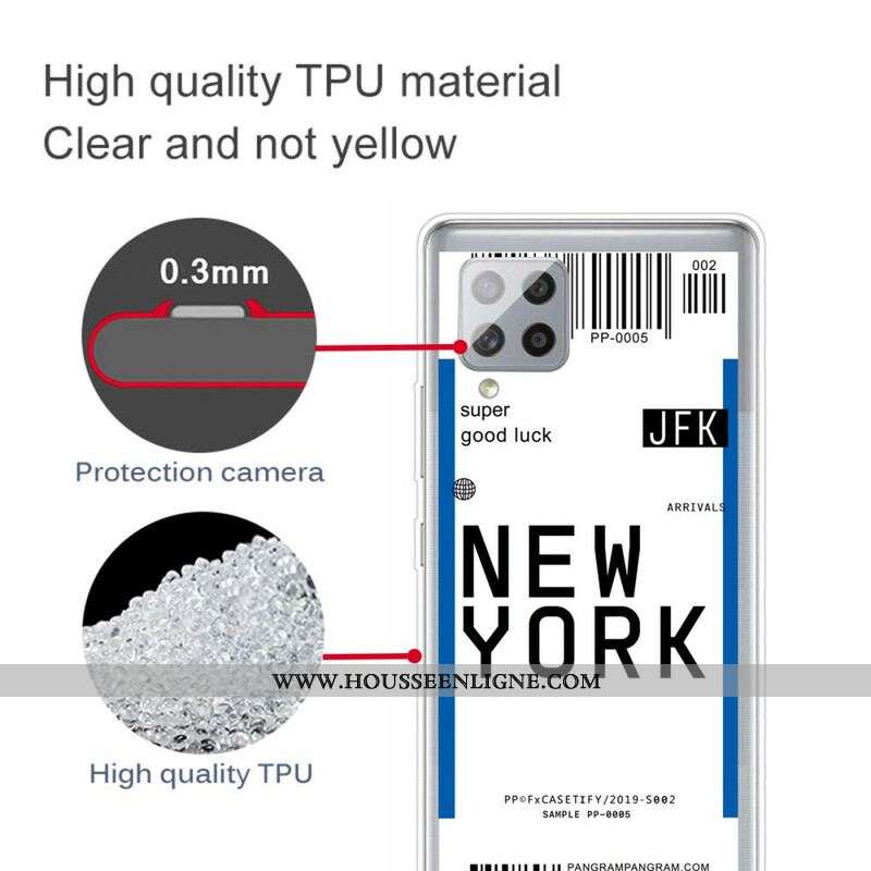 Coque Samsung Galaxy A42 5G Boarding Pass to New York