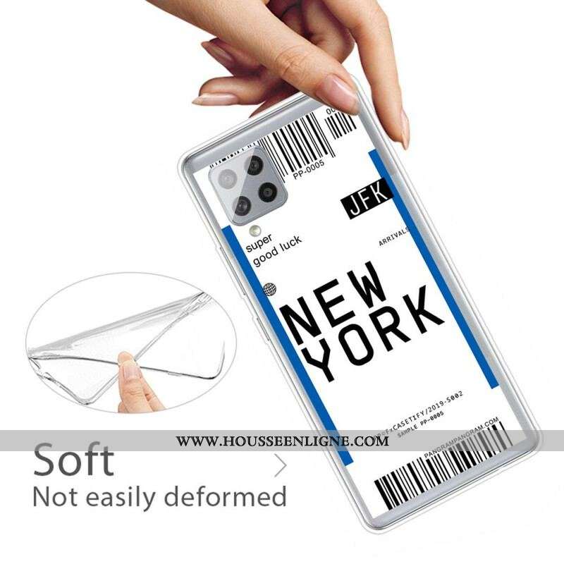 Coque Samsung Galaxy A42 5G Boarding Pass to New York