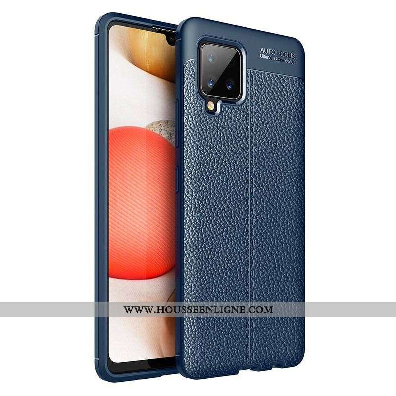 Coque Samsung Galaxy A42 5G Effet Cuir Litchi Double Line