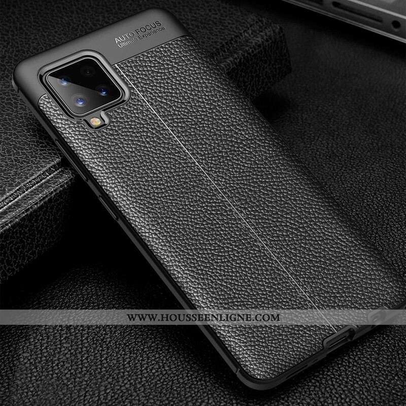 Coque Samsung Galaxy A42 5G Effet Cuir Litchi Double Line