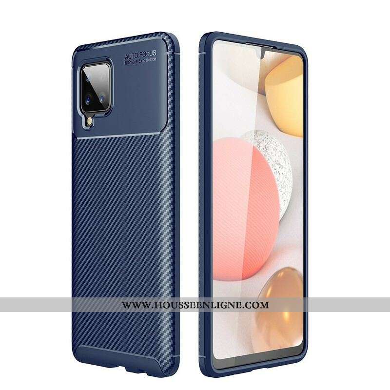 Coque Samsung Galaxy A42 5G Flexible Texture Fibre Carbone