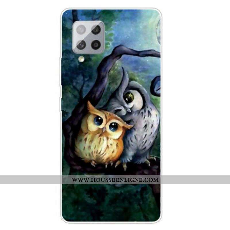 Coque Samsung Galaxy A42 5G Peinture Hiboux