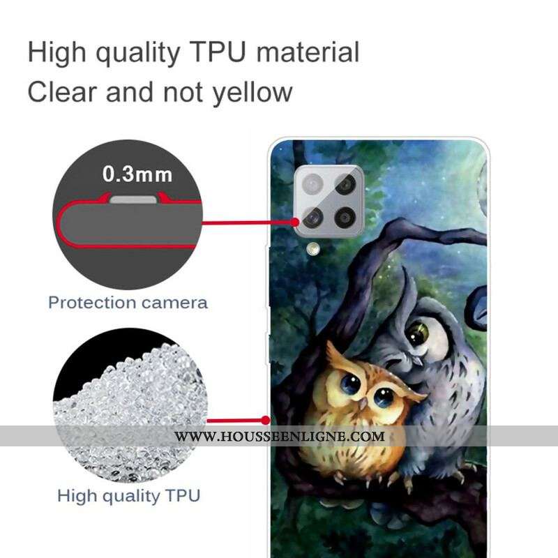 Coque Samsung Galaxy A42 5G Peinture Hiboux