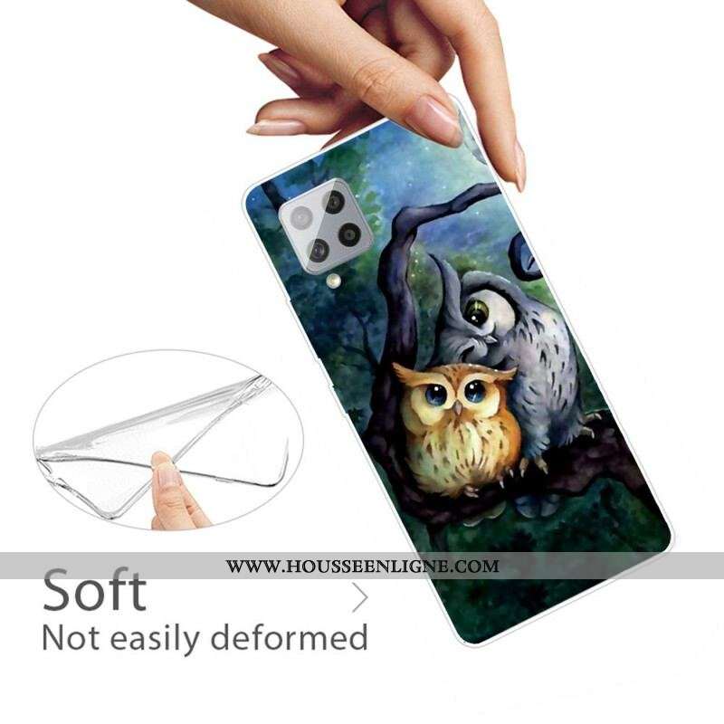 Coque Samsung Galaxy A42 5G Peinture Hiboux