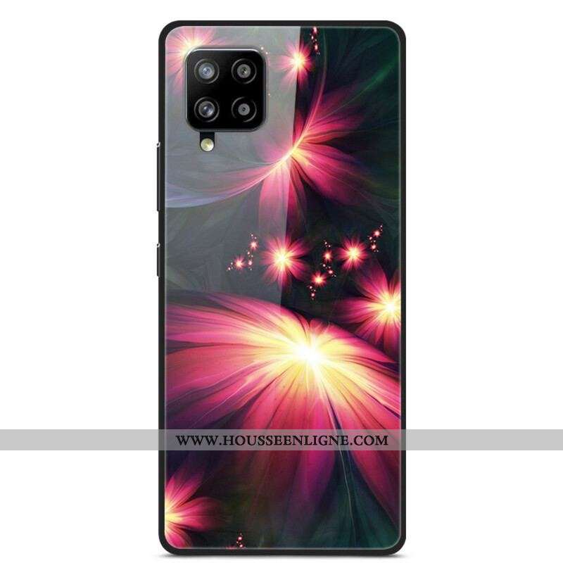 Coque Samsung Galaxy A42 5G Verre trempé Fleurs Fantaisie