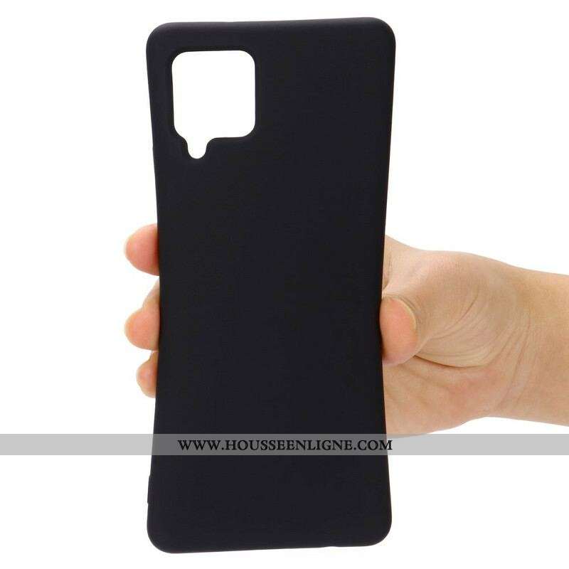 Coque Samsung Galaxy A42 Silicone Liquide avec Lanière