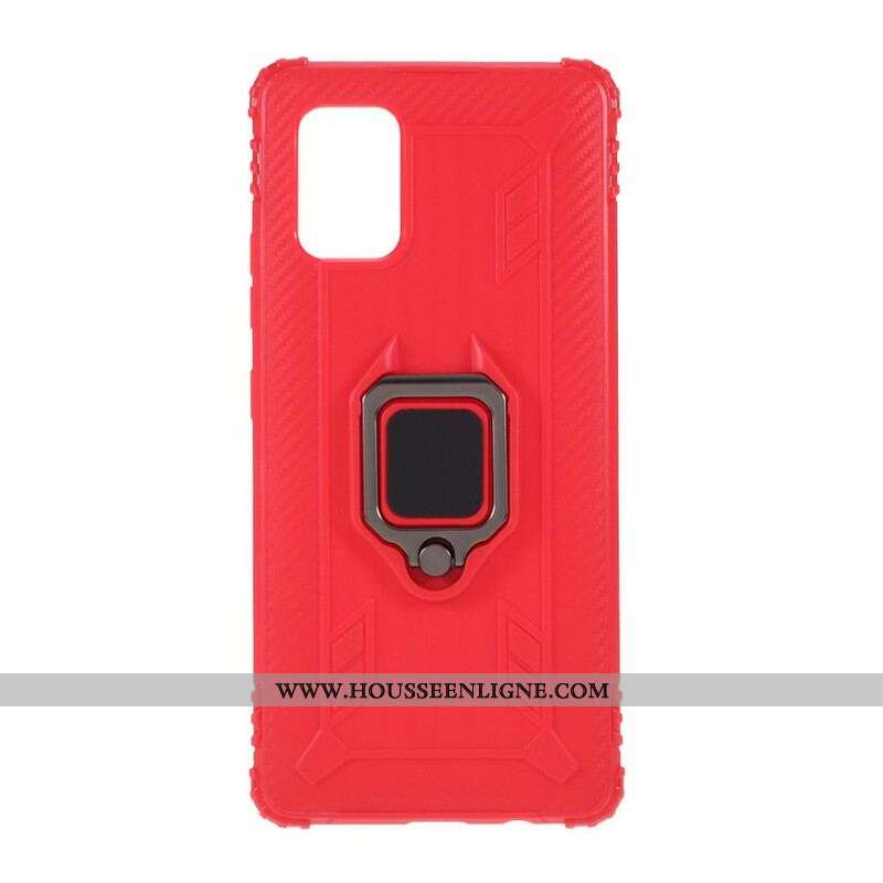 Coque Samsung Galaxy A51 5G Ring et Fibre Carbone