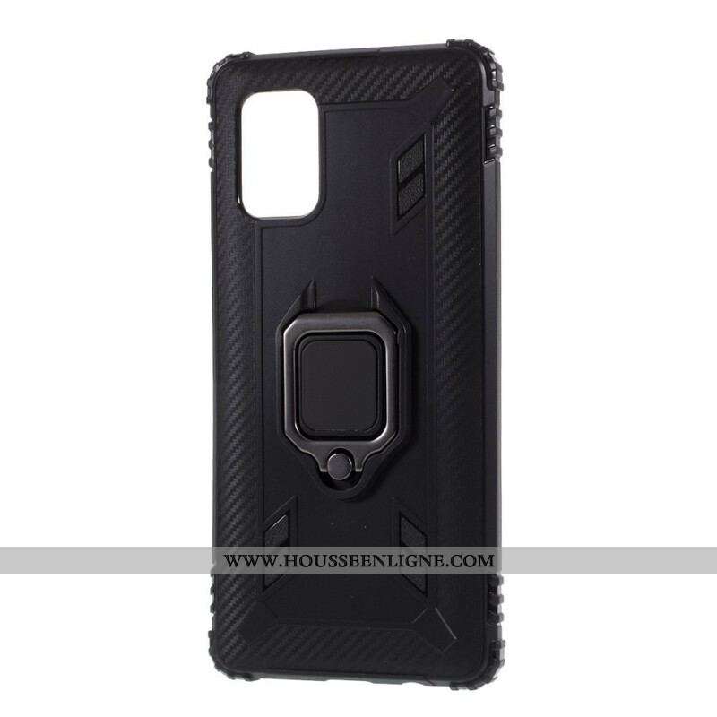 Coque Samsung Galaxy A51 5G Ring et Fibre Carbone