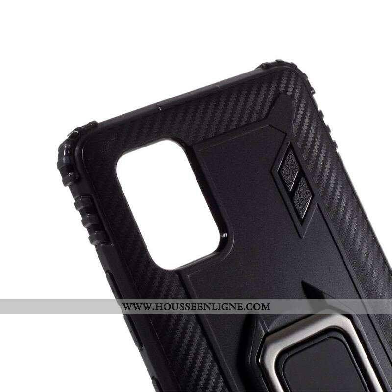 Coque Samsung Galaxy A51 5G Ring et Fibre Carbone