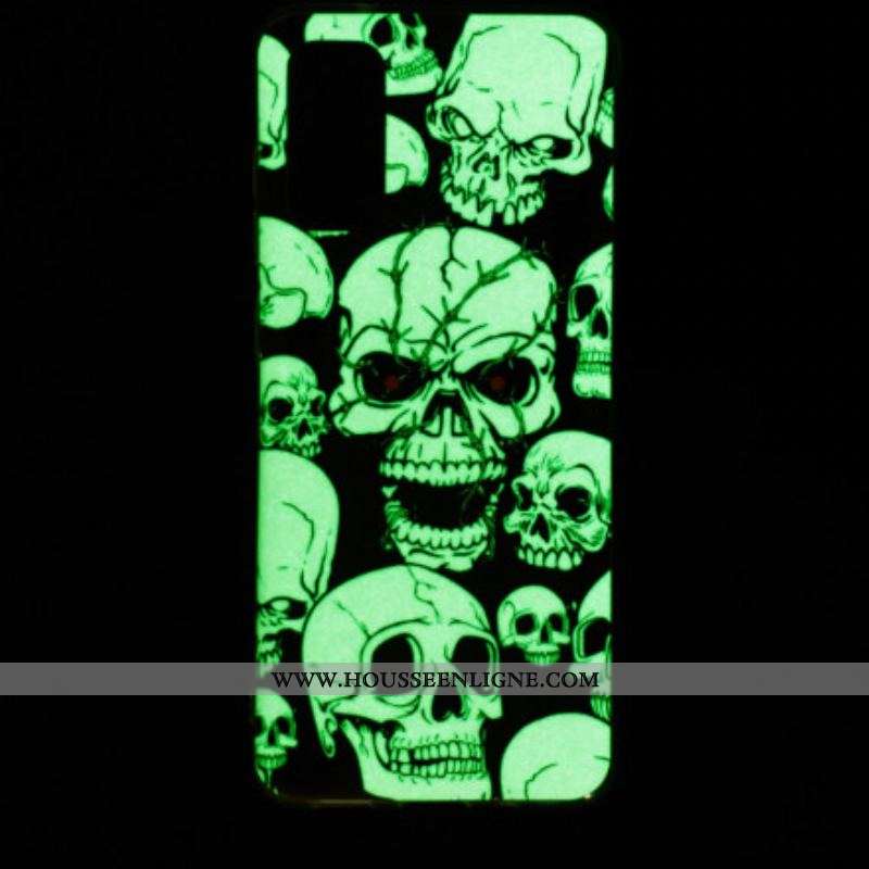 Coque Samsung Galaxy A52 4G / A52 5G / A52s 5G Attention Têtes de Mort Fluorescente