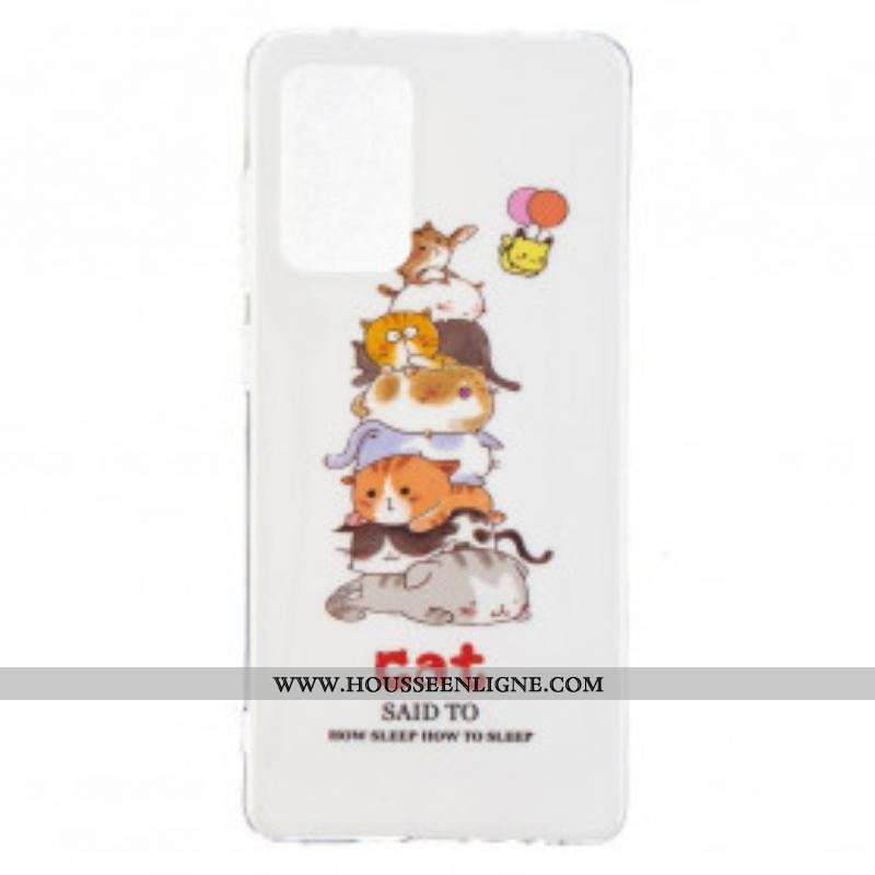 Coque Samsung Galaxy A52 4G / A52 5G / A52s 5G Cats Fluorescente
