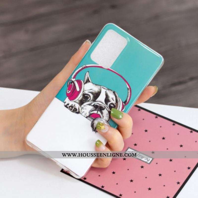 Coque Samsung Galaxy A52 4G / A52 5G / A52s 5G Chien Fluorescente