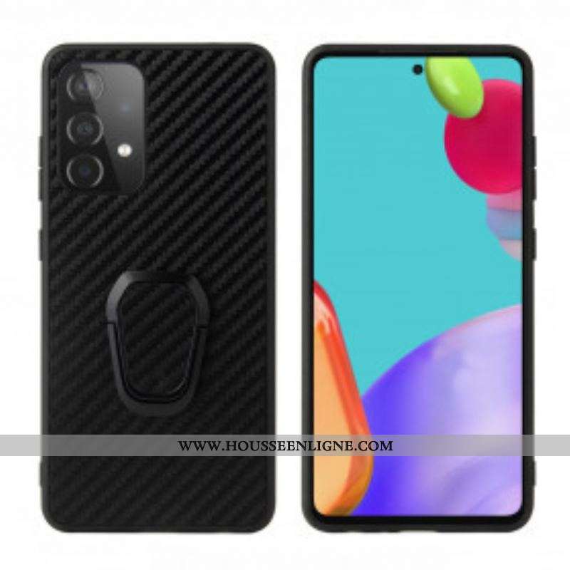 Coque Samsung Galaxy A52 4G / A52 5G / A52s 5G Fibre Carbone Anneau-Support
