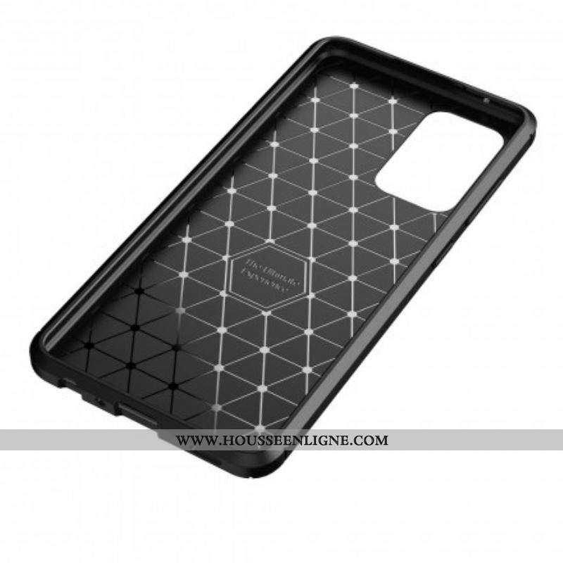 Coque Samsung Galaxy A52 4G / A52 5G / A52s 5G Flexible Texture Fibre Carbone