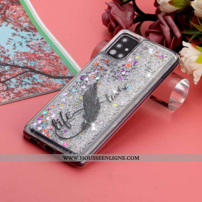 Coque Samsung Galaxy A52 4G / A52 5G / A52s 5G Life & Love Paillettes