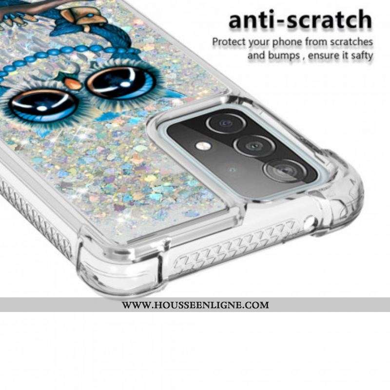 Coque Samsung Galaxy A52 4G / A52 5G / A52s 5G Miss Hibou Paillettes