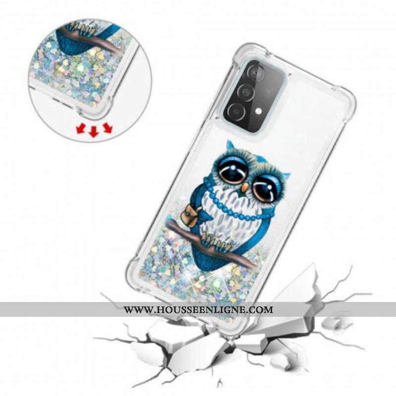 Coque Samsung Galaxy A52 4G / A52 5G / A52s 5G Miss Hibou Paillettes
