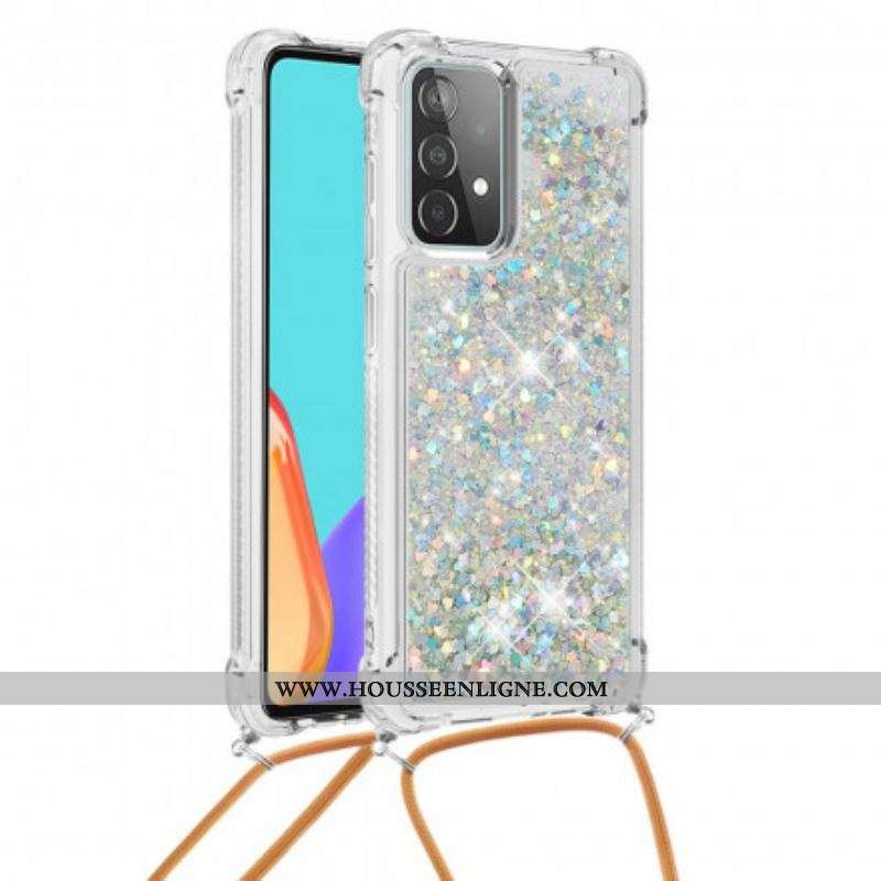 Coque Samsung Galaxy A52 4G / A52 5G / A52s 5G Paillettes avec Cordon