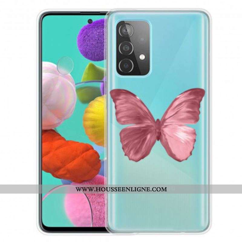 Coque Samsung Galaxy A52 4G / A52 5G / A52s 5G Papillons Sauvages