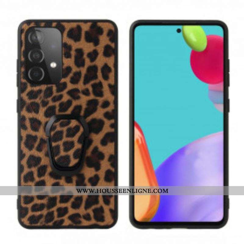 Coque Samsung Galaxy A52 4G / A52 5G / A52s 5G Style Léopard Anneau-Support