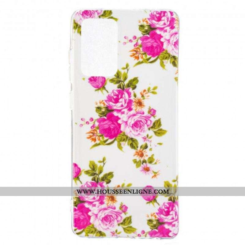 Coque Samsung Galaxy A52 4G / A52 5G / A52s 5G Série Floralies Fluorescente