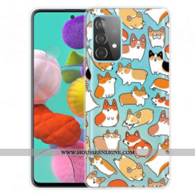 Coque Samsung Galaxy A52 4G / A52 5G / A52s 5G Transparente Multiples Chiens