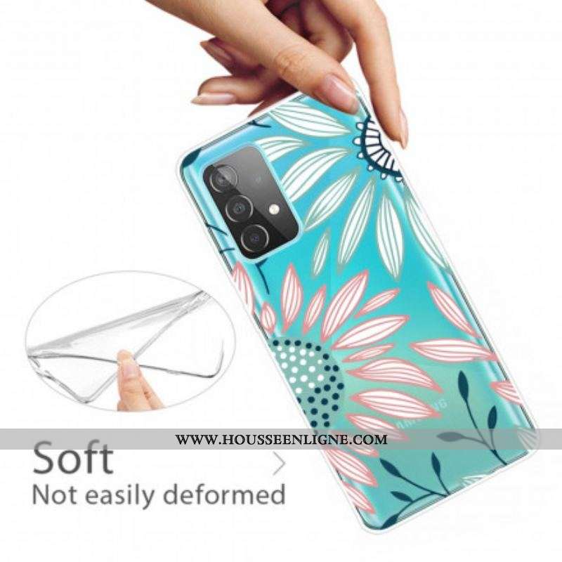Coque Samsung Galaxy A52 4G / A52 5G / A52s 5G Transparente Une Fleur