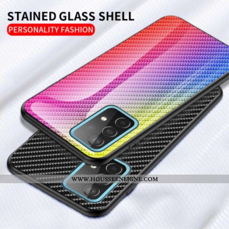 Coque Samsung Galaxy A52 4G / A52 5G / A52s 5G Verre Trempé Fibre Carbone