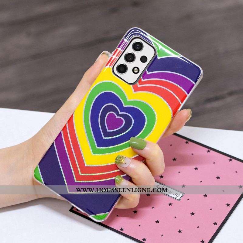 Coque Samsung Galaxy A53 5G Coeur Psychédélique
