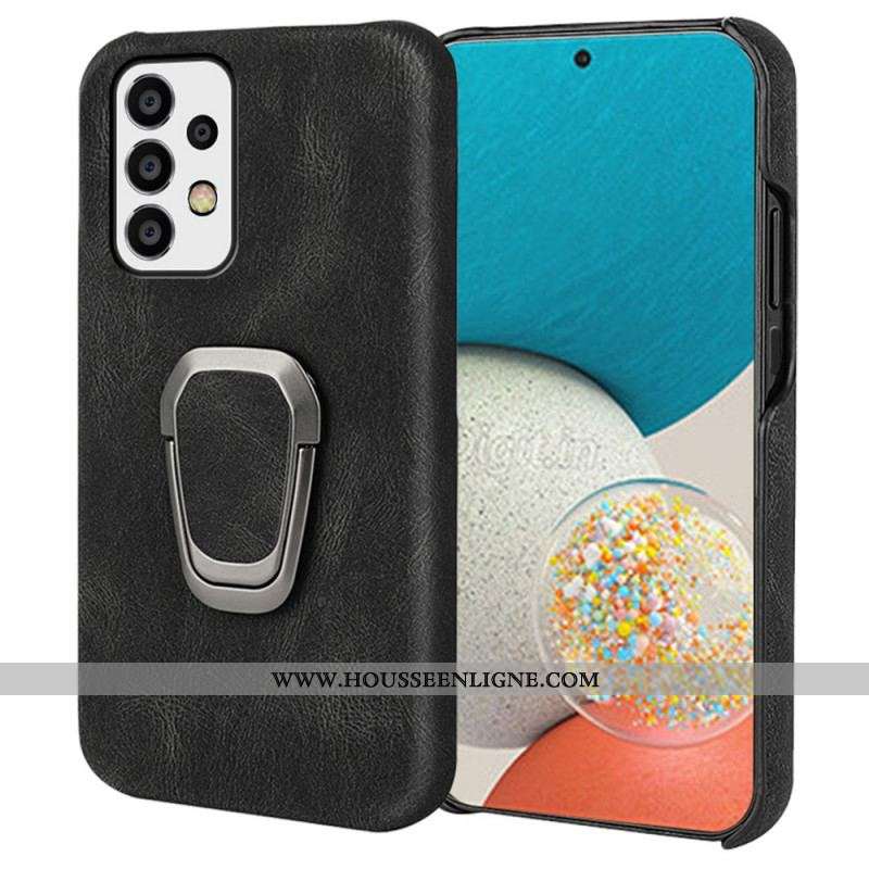 Coque Samsung Galaxy A53 5G Effet Cuir Anneau-Support