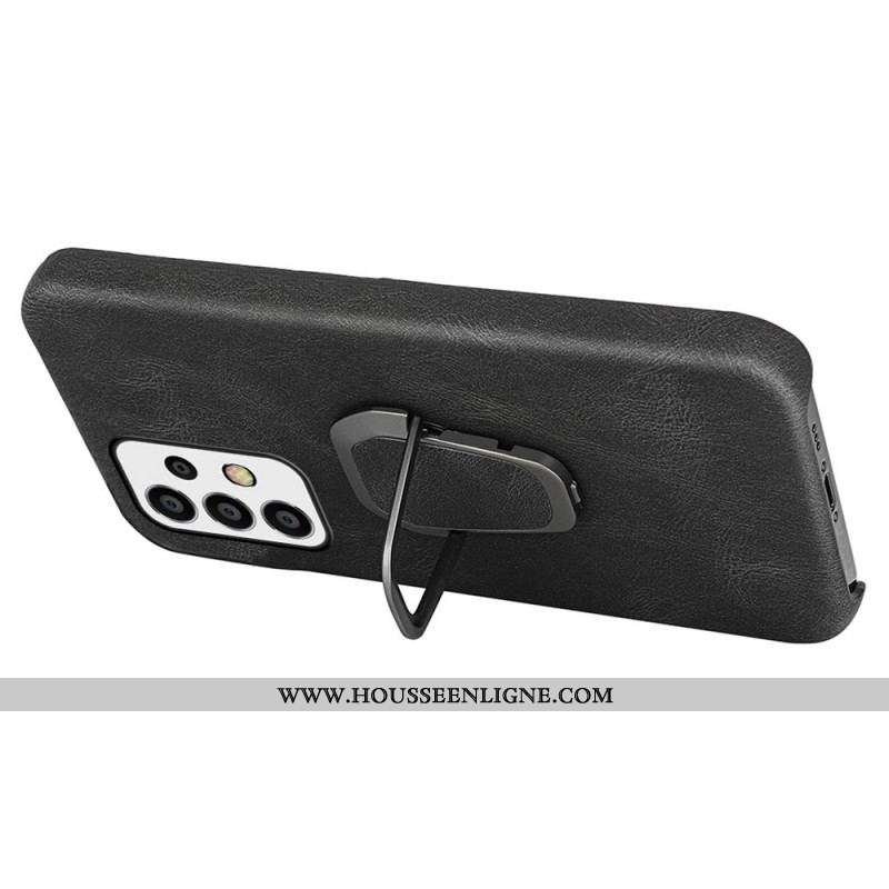Coque Samsung Galaxy A53 5G Effet Cuir Anneau-Support