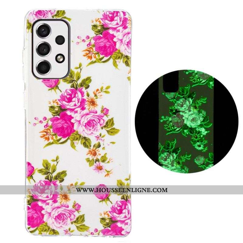 Coque Samsung Galaxy A53 5G Fleurs Liberty Fluorescente