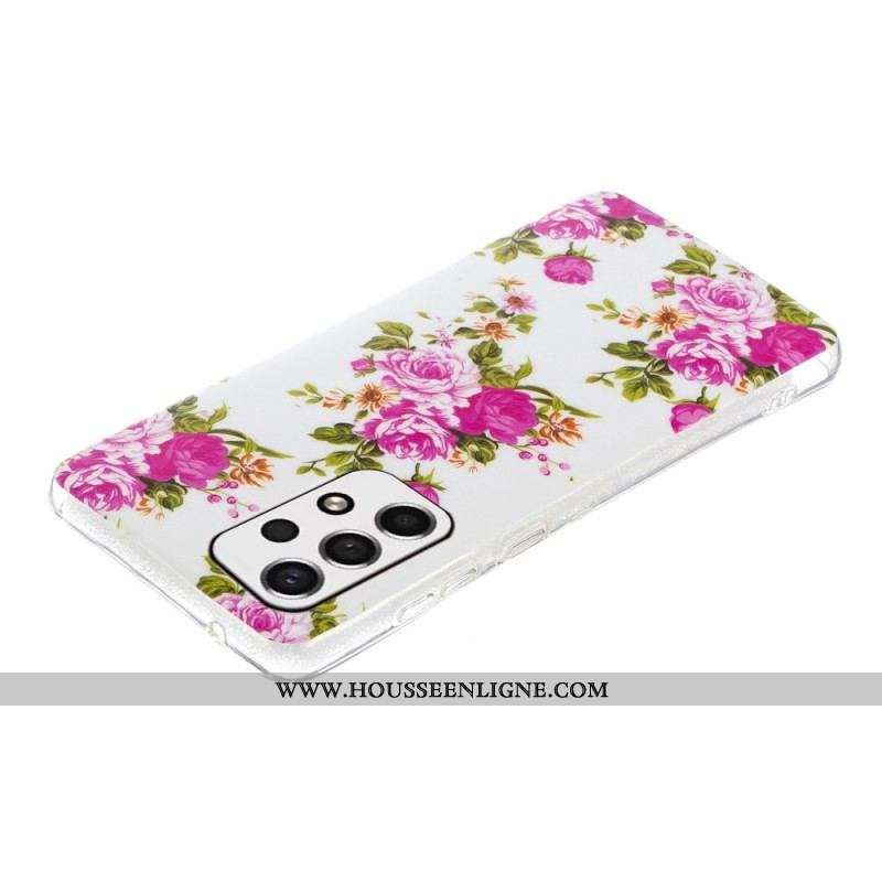 Coque Samsung Galaxy A53 5G Fleurs Liberty Fluorescente