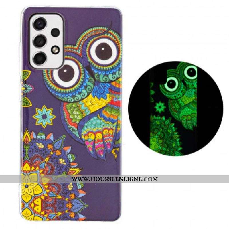 Coque Samsung Galaxy A53 5G Hibou Mandala Fluorescente