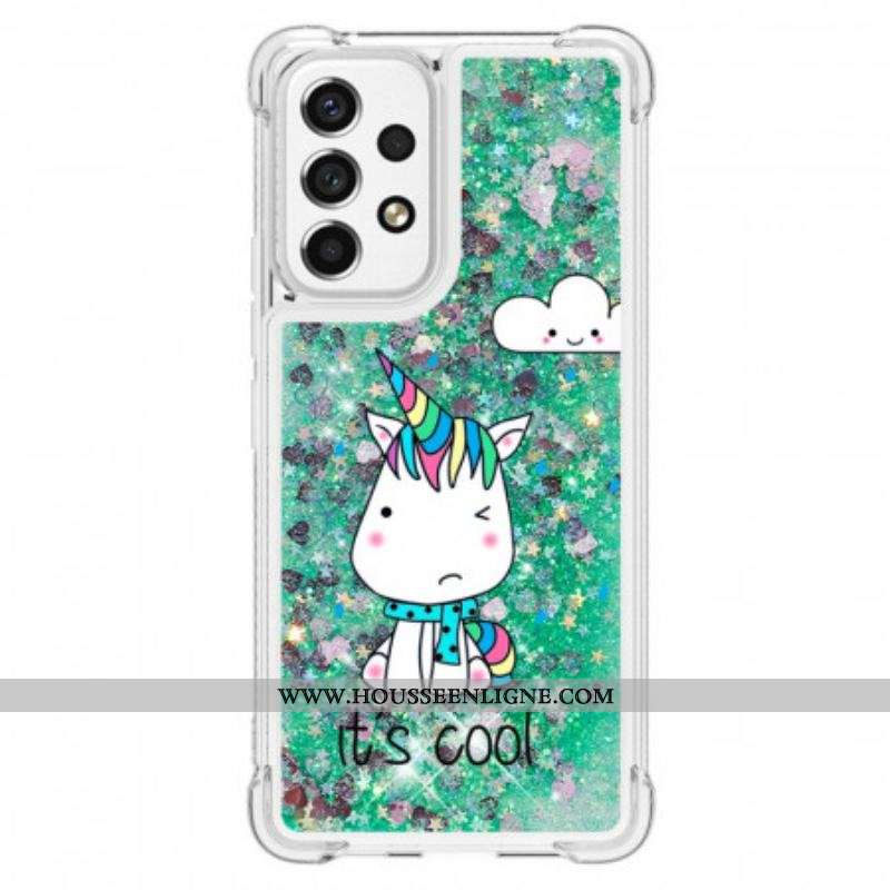 Coque Samsung Galaxy A53 5G Licorne Paillettes
