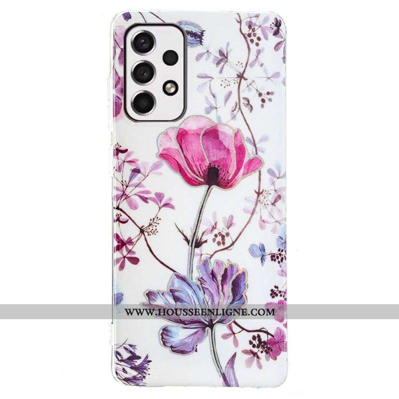 Coque Samsung Galaxy A53 5G Marbrée Fleurs