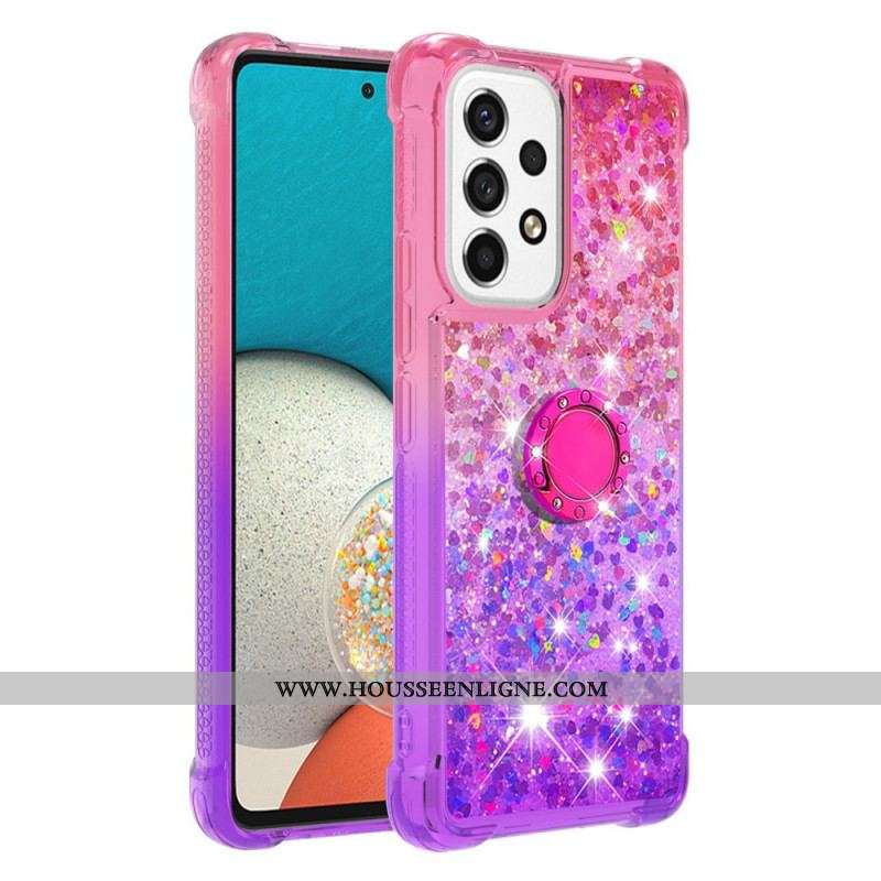 Coque Samsung Galaxy A53 5G Paillettes Anneau-Support