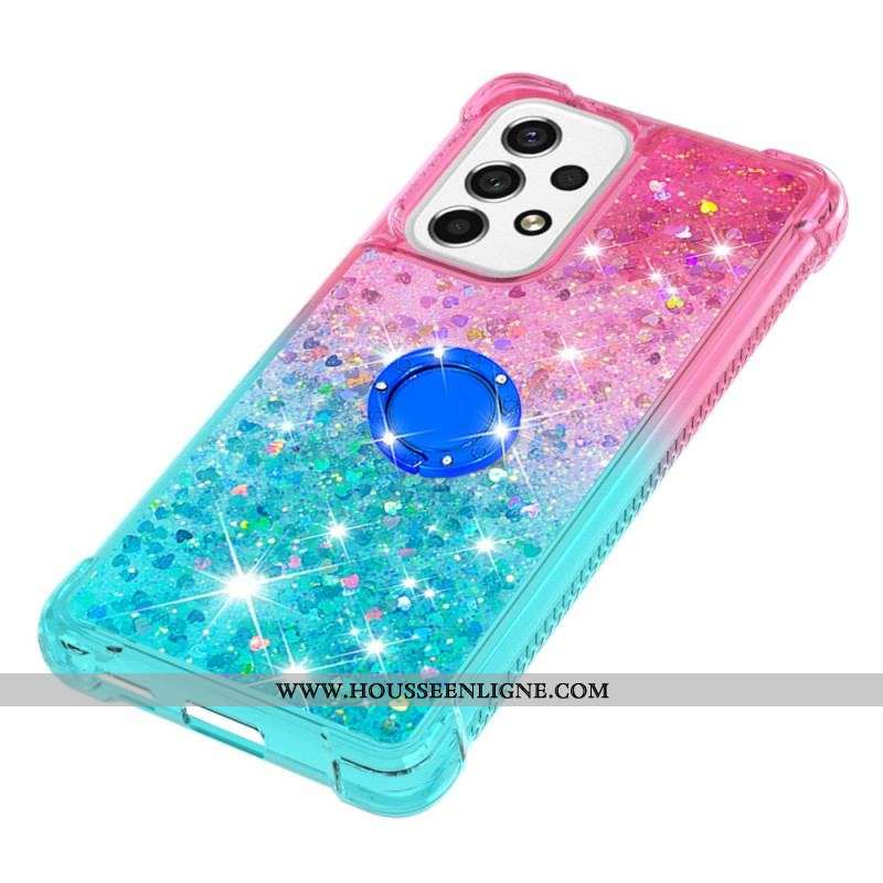Coque Samsung Galaxy A53 5G Paillettes Anneau-Support