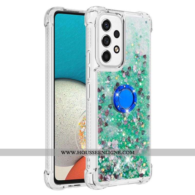 Coque Samsung Galaxy A53 5G Paillettes avec Anneau-Support