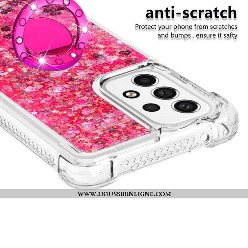 Coque Samsung Galaxy A53 5G Paillettes avec Anneau-Support