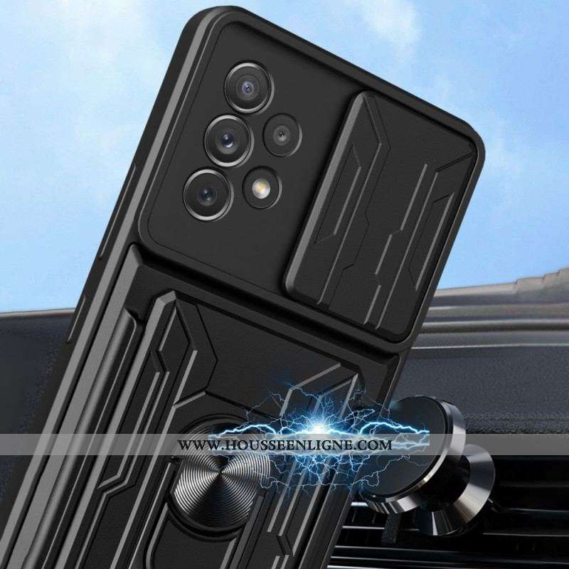 Coque Samsung Galaxy A53 5G Porte-Carte et Protège-Lentilles Design