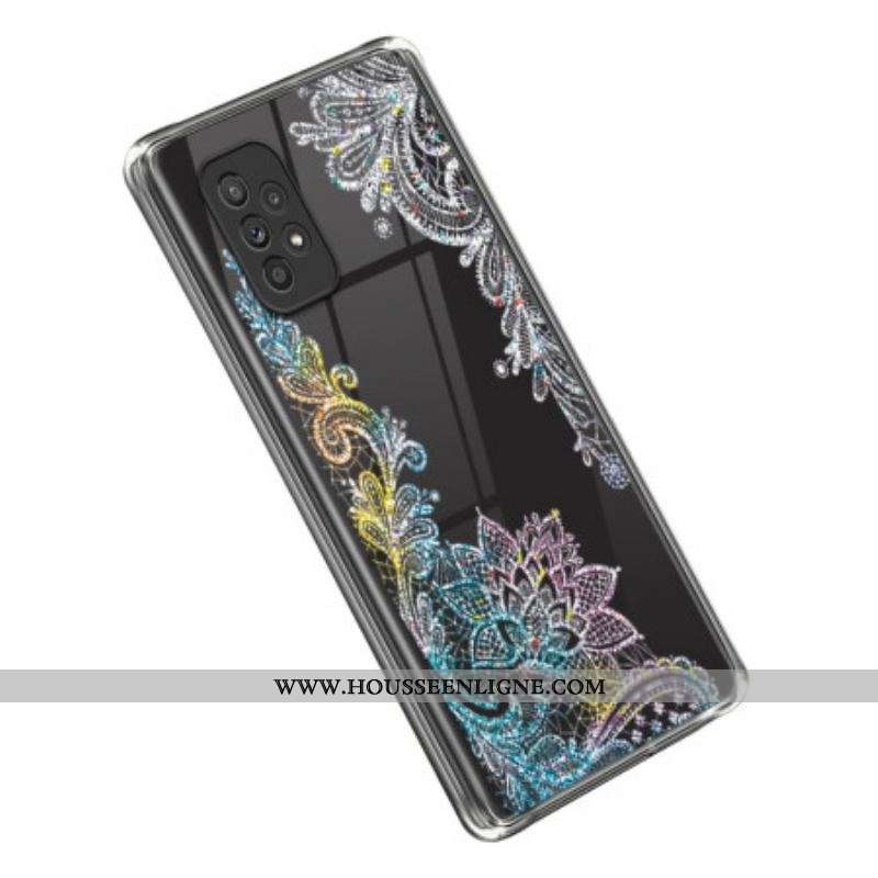Coque Samsung Galaxy A53 5G Transparente Dentelle Mandala