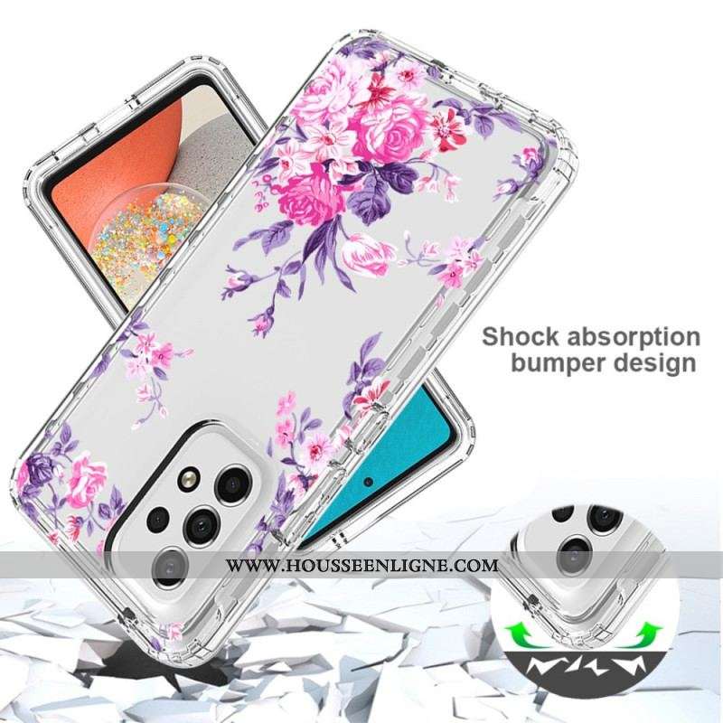 Coque Samsung Galaxy A53 5G Transparente Fleurs