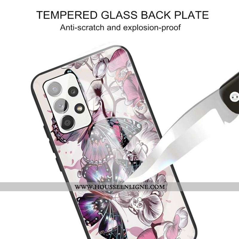Coque Samsung Galaxy A53 5G Verre Trempé Variation Papillons