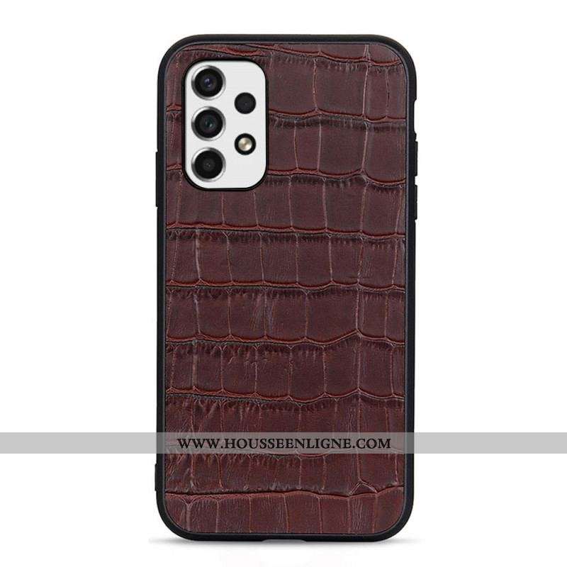 Coque Samsung Galaxy A53 5G Véritable Cuir Texture Crocodile