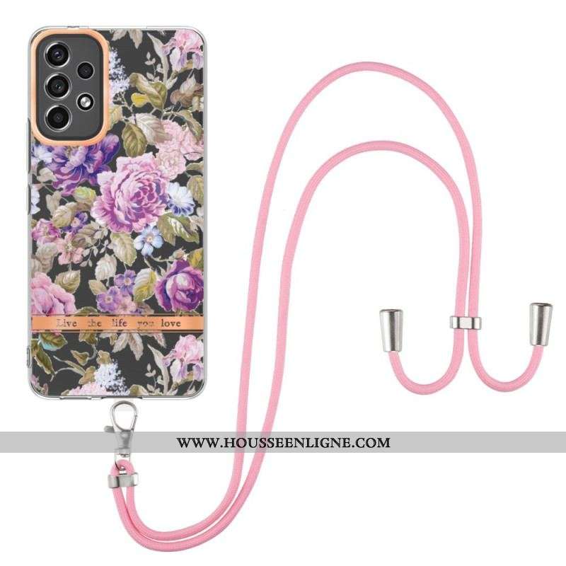 Coque Samsung Galaxy A53 5G à Cordon Florale