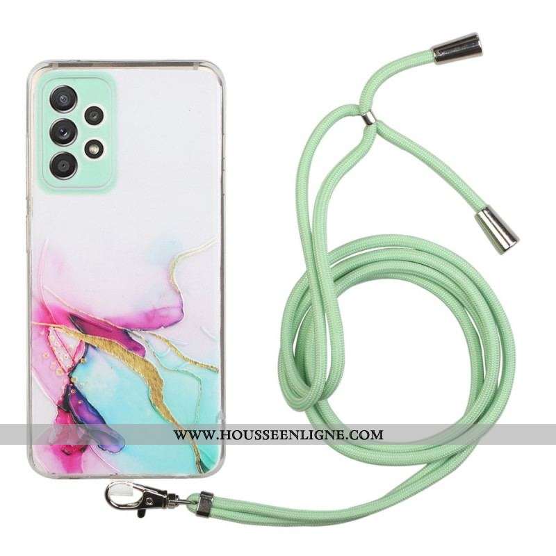 Coque Samsung Galaxy A53 5G à Cordon Marbre