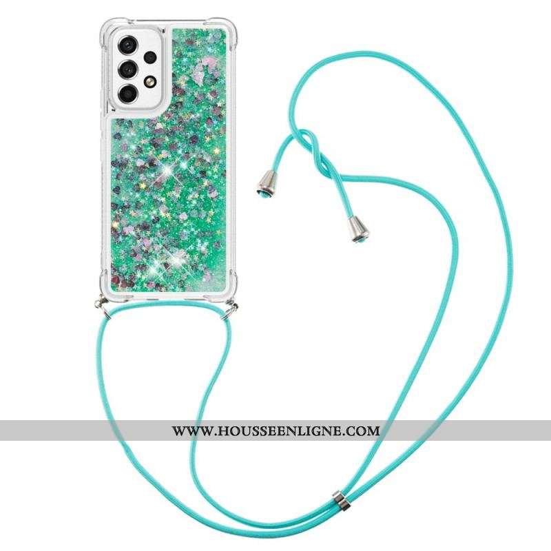 Coque Samsung Galaxy A53 5G à Cordon Paillettes Design